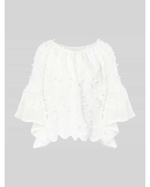 Apricot White Relaxed Fit Bluse mit Strukturmuster