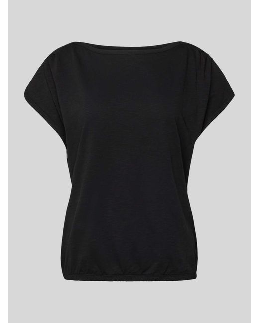 S.oliver Black T-Shirt in unifarbenem Design