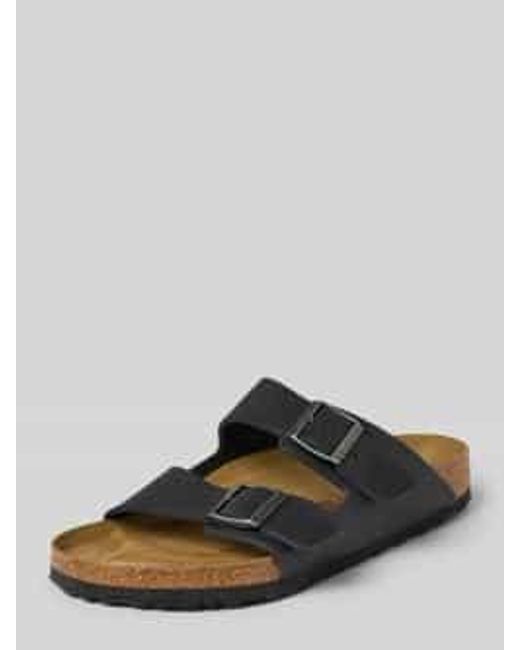 Birkenstock Slippers Van Leer Met Doornsluiting in het Black voor heren