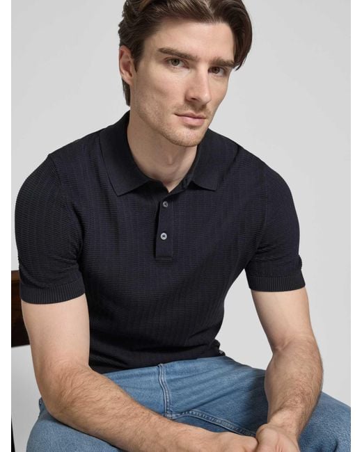 Joop! Regular Fit Poloshirt Met Structuurmotief in het Black voor heren