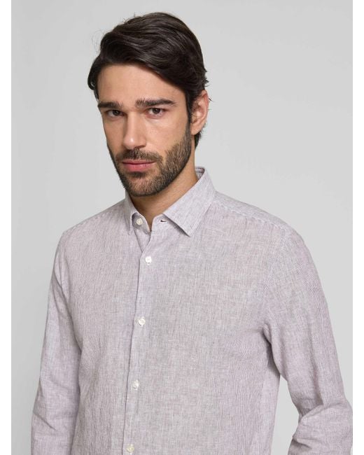 Joop! Slim Fit Vrijetijdsoverhemd Met Haaikraag in het Pink voor heren