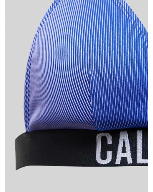 Calvin Klein Blue Bikini-Oberteil mit elastischem Label-Bund