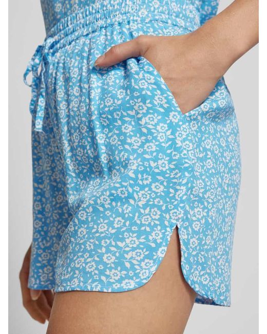 Vero Moda Blue Shorts aus Viskose mit floralem Muster Modell 'EASY JOY'