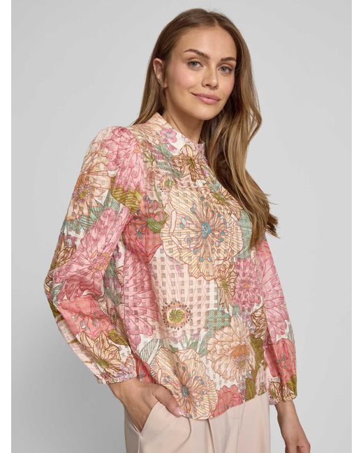 Rich & Royal Blouseshirt Met Opstaande Kraag in het Pink