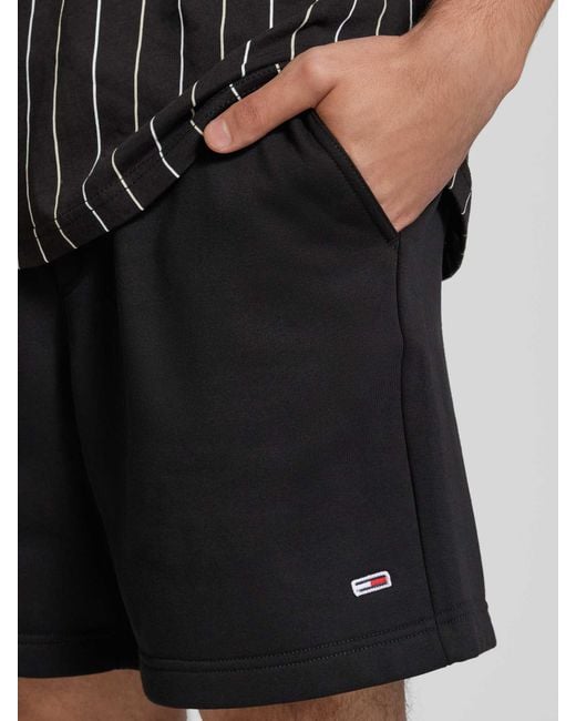Tommy Hilfiger Regular Fit Sweatshorts Met Logopatch in het Black voor heren