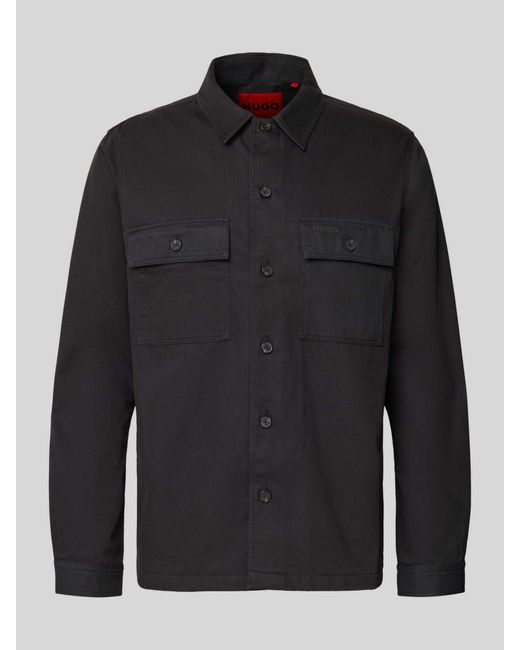 HUGO Overhemdjack Met Knoopsluiting in het Black voor heren