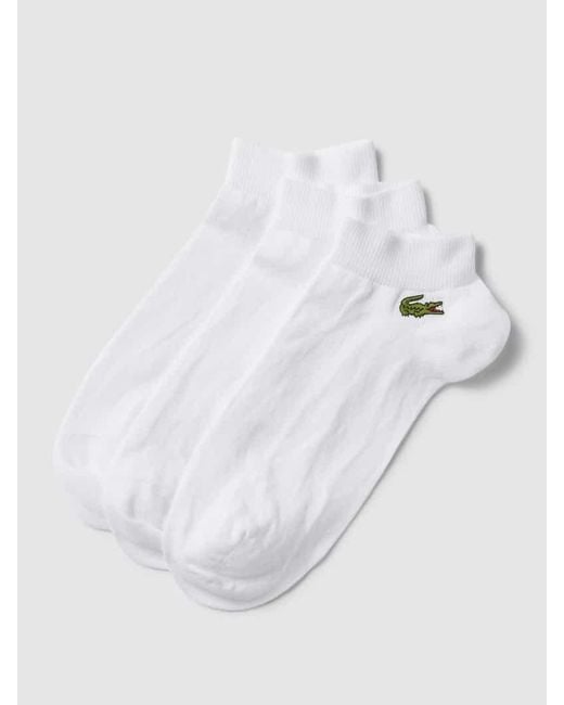 Lacoste Socken mit Logo-Stitching im 3er-Pack in White für Herren
