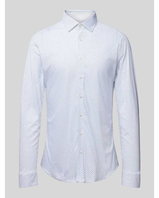 DESOTO Slim Fit Zakelijk Overhemd Met All-over Motief in het White voor heren