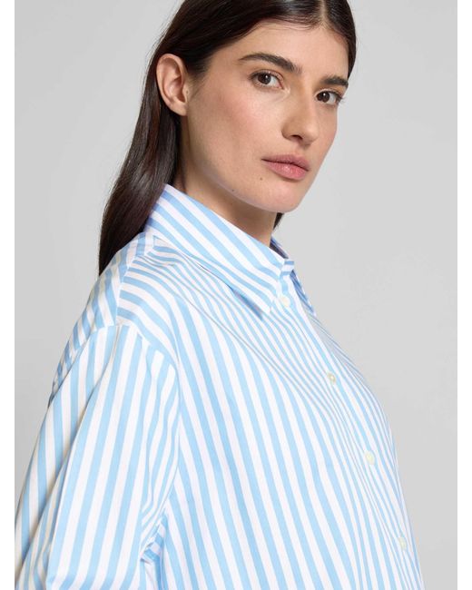 Seidensticker Oversized Overhemdblouse Met Doorknoopsluiting in het Blue
