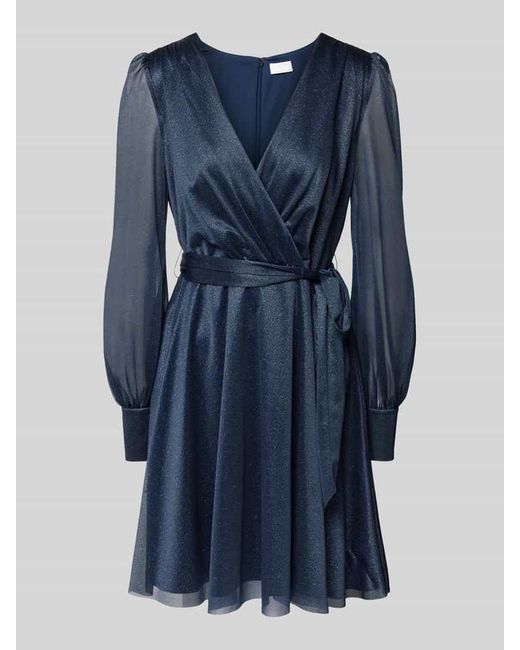 Jake*s Blue Mini Cocktailkleid in Wickel-Optik