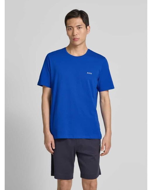 Boss T-Shirt mit Logo-Detail Modell 'MIX&MATCH' in Blue für Herren