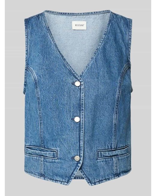 Mustang Blue Weste in Denim-Optik