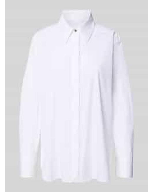Marc Cain Overhemdblouse Met Blinde Knoopsluiting in het White