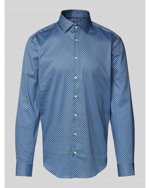 Jake*s Regular Fit Businesshemd in Premiumqualität in Blue für Herren