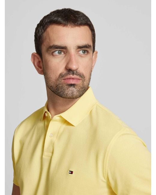 Tommy Hilfiger Regular Fit Poloshirt Van Katoenmix in het Yellow voor heren