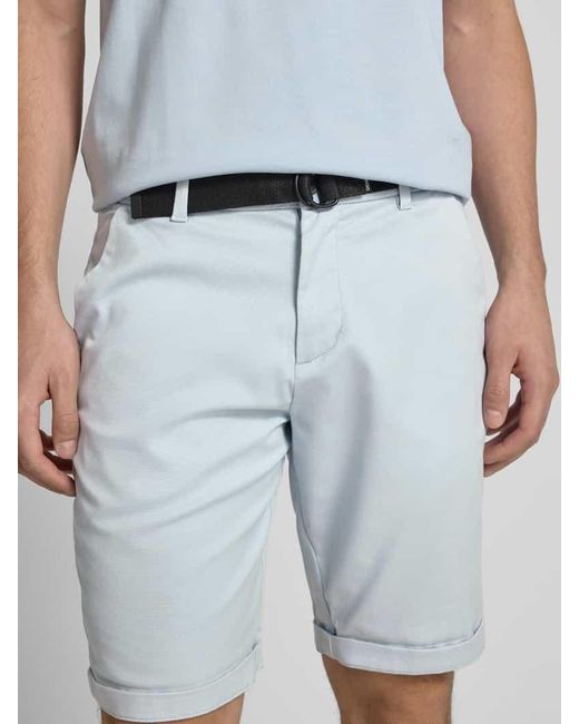 Tom Tailor Regular Fit Chinoshorts mit Gürtel in Blue für Herren