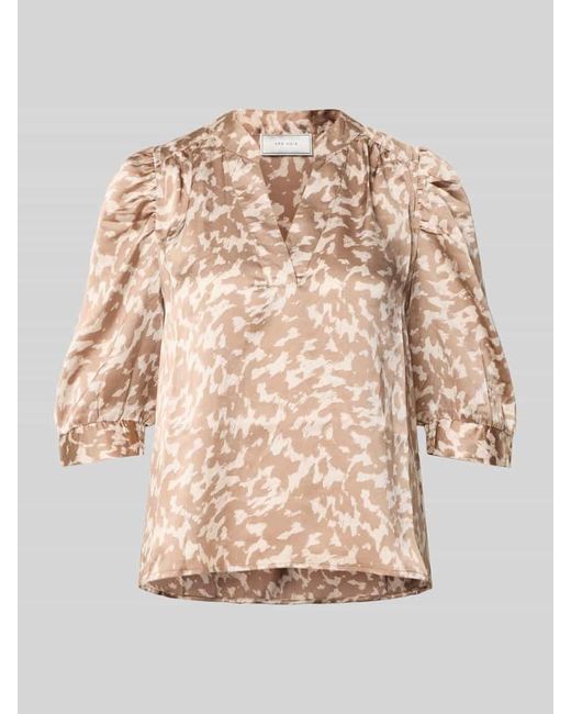 Neo Noir Natural Blusenshirt mit V-Ausschnitt Modell 'Roella'