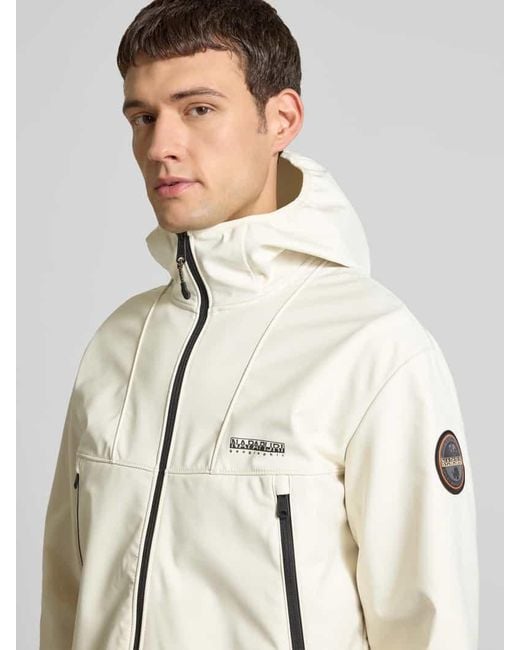 Napapijri Jacke mit Kapuze und Reißverschlusstaschen Modell 'BIOIS' in Natural für Herren