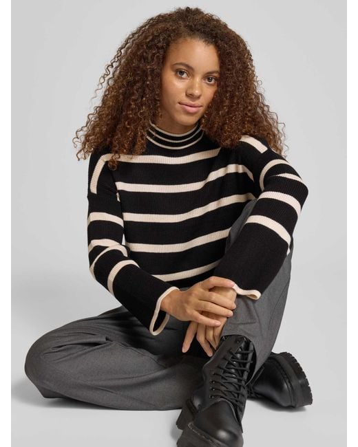 ONLY Regular Fit Gebreide Pullover Van Viscosemix, Model 'Libi' in het Black
