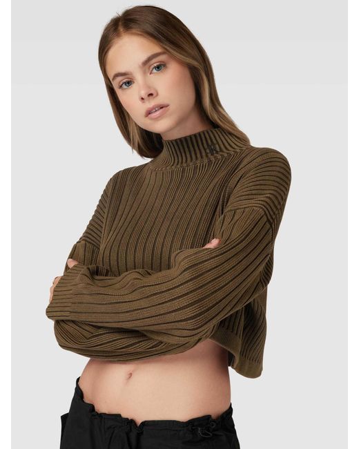 Calvin Klein Korte Gebreide Pullover Met Structuurmotief in het Green