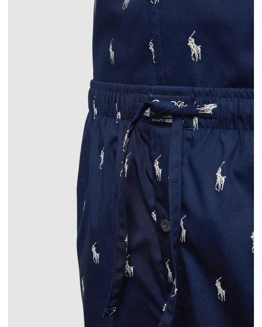 Polo Ralph Lauren Pyjama mit Allover-Label-Print in Blue für Herren