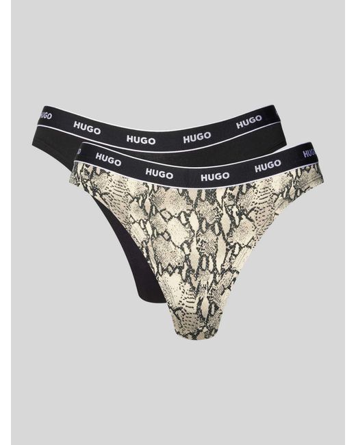 HUGO String Met Elastische Band Met Label in het Metallic