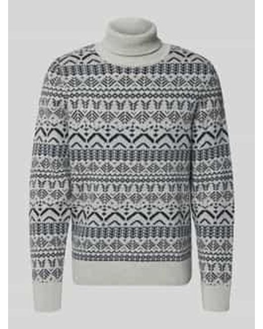 Brax Gebreide Pullover Met Ribboorden, Model 'Brian' in het Gray voor heren