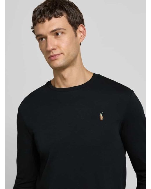Polo Ralph Lauren Longsleeve mit gerippten Abschlüssen in Black für Herren