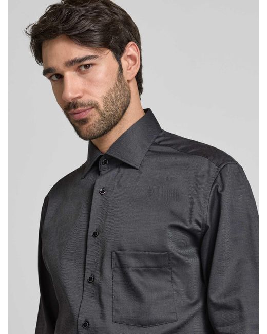 Eterna Modern Fit Zakelijk Overhemd Met Kentkraag in het Gray voor heren