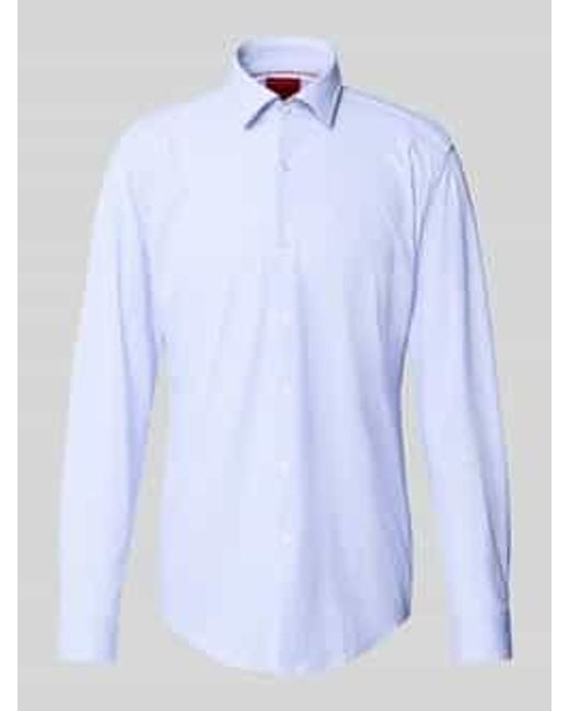HUGO Slim Fit Zakelijk Overhemd Met Knoopsluiting, Model 'Kenno' in het Blue voor heren