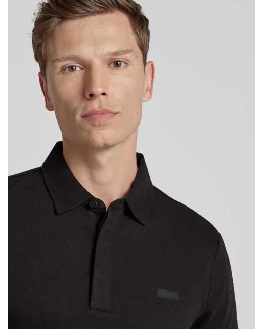 Calvin Klein Regular Fit Poloshirt Met Knoopsluiting in het Black voor heren