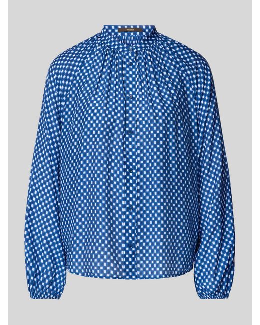 Windsor. Regular Fit Blouse Van Een Mix Van Viscose En Zijde in het Blue