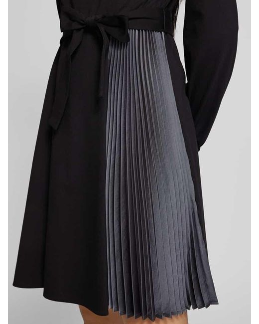 Weekend by Maxmara Black Knielanges Kleid mit Taillengürtel Modell 'RIVIERA'