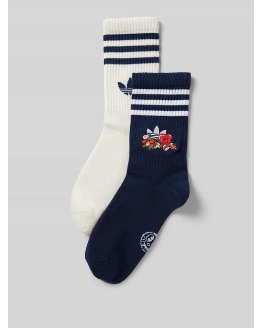 Adidas Originals Blue Socken mit Motiv-Stitching Modell 'NELSON' im 2er-Pack