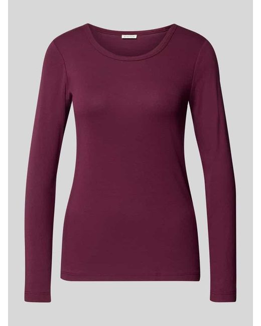 Tom Tailor Purple Regular Fit Langarmshirt aus Baumwoll-Mix