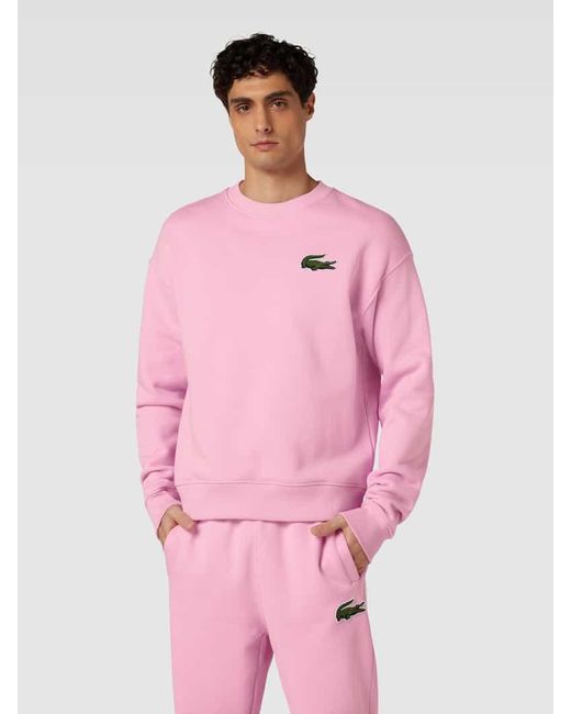 Lacoste Loose Fit Sweatshirt in Pink für Herren