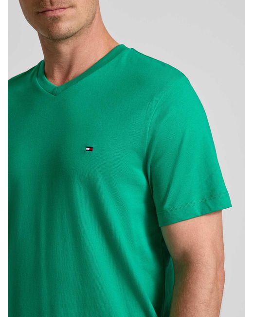 Tommy Hilfiger Regular Fit T-Shirt Van Puur Katoen in het Green voor heren