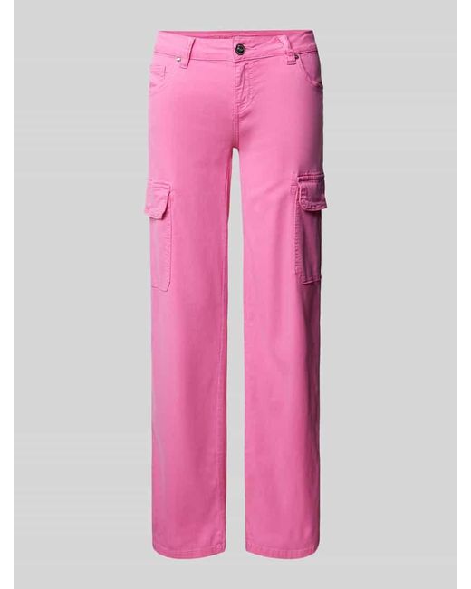 Blue Monkey Pink Stoffhose Mit Aufgesetzten Taschen Modell 'Amy'