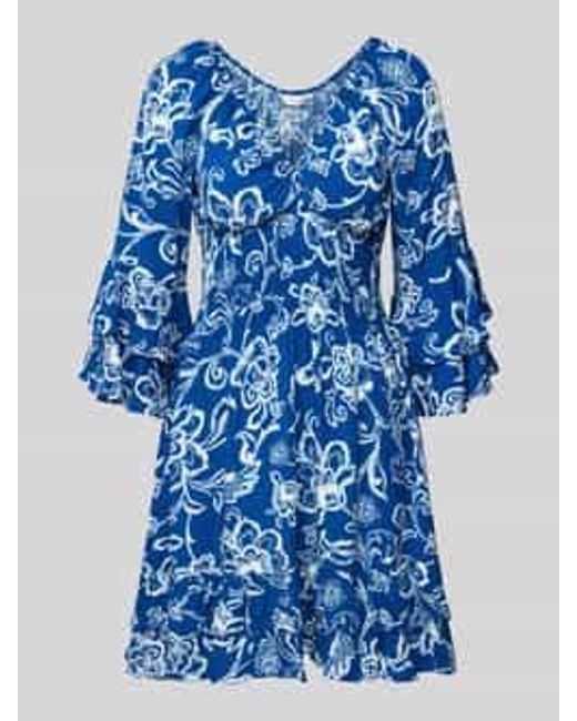 Apricot Mini-jurk Met Volants in het Blue