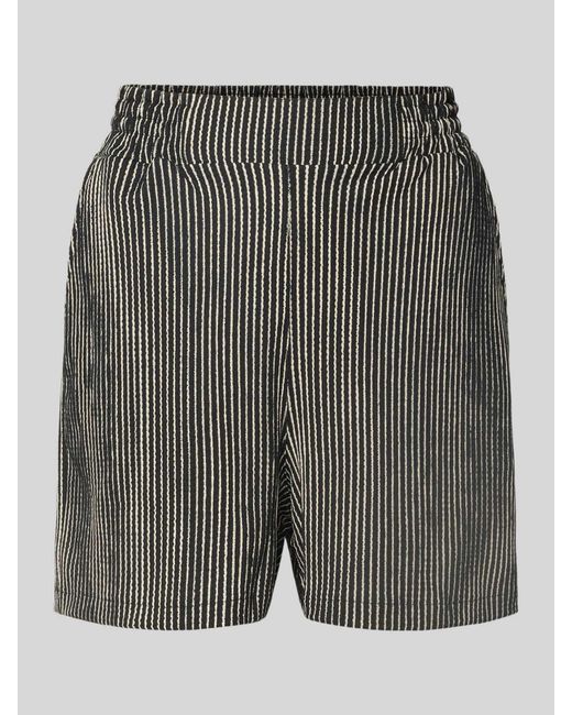 Tom Tailor Korte Relaxed Fit Broek Met Structuurmotief in het Gray