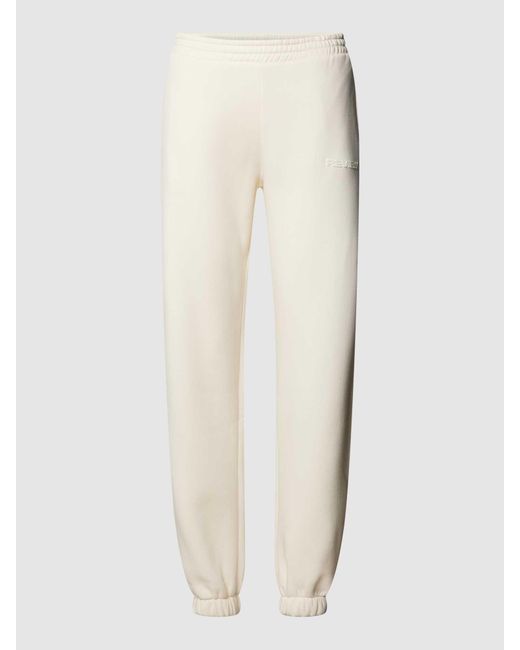 Review Regular Fit Sweatpants Met Labelprint in het White