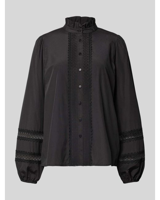 Soya Concept Regular Fit Overhemdblouse Met Opstaande Kraag in het Black