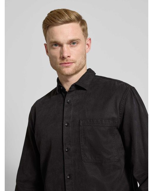 Mcneal Regular Fit Vrijetijdsoverhemd Met Borstzak in het Black voor heren