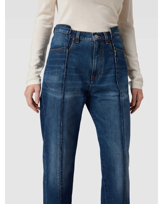Victoria Beckham Blue Jeans mit Knopf- und Reißverschluss