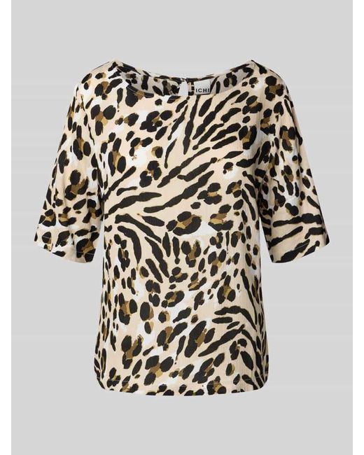 Ichi White Regular Fit Bluse mit Rundhalsausschnitt Modell 'MARRAKECH'