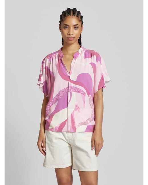 QS Pink Blusenshirt mit Allover-Muster