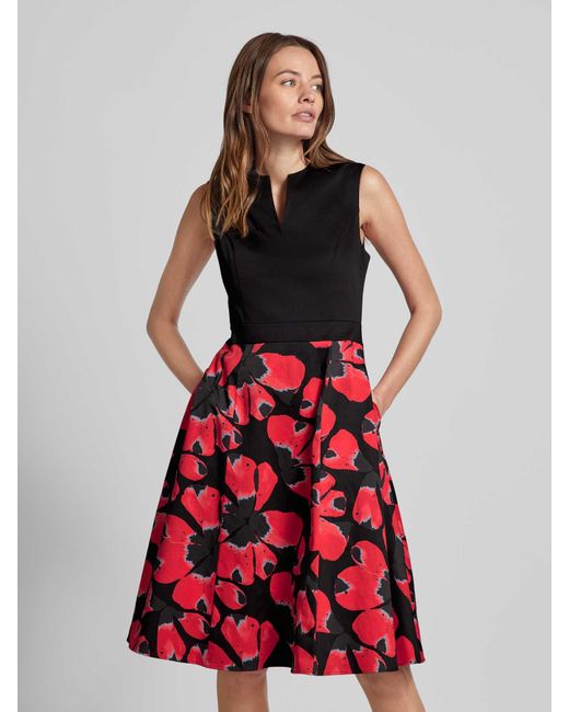 S.oliver Red Knielanges Kleid mit floralem Muster