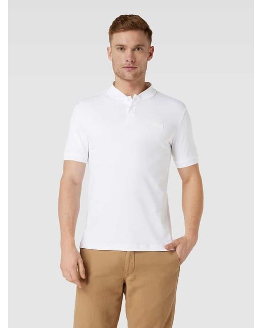 Calvin Klein Slim Fit Poloshirt mit Stehkragen in White für Herren