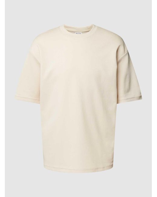 SELECTED Relaxed Fit T-Shirt Met Ronde Hals, Model 'Oscar' in het Natural voor heren