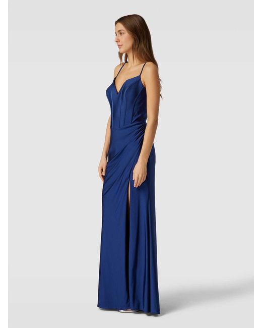 Luxuar Blue Abendkleid mit Herz-Ausschnitt